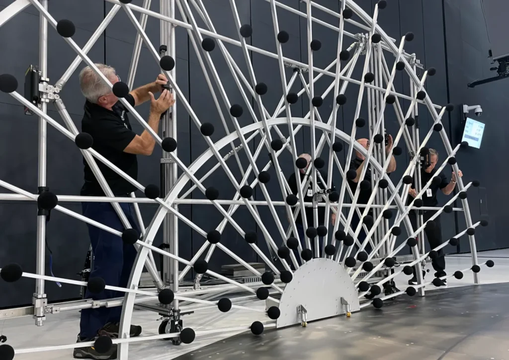 Wind tunnel instruments being prepared